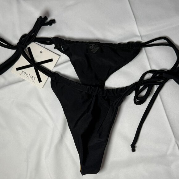 Boutine LA NWT Manhattan Black V-Cut Top and Matching Thong Bikini - Picture 6 of 11
